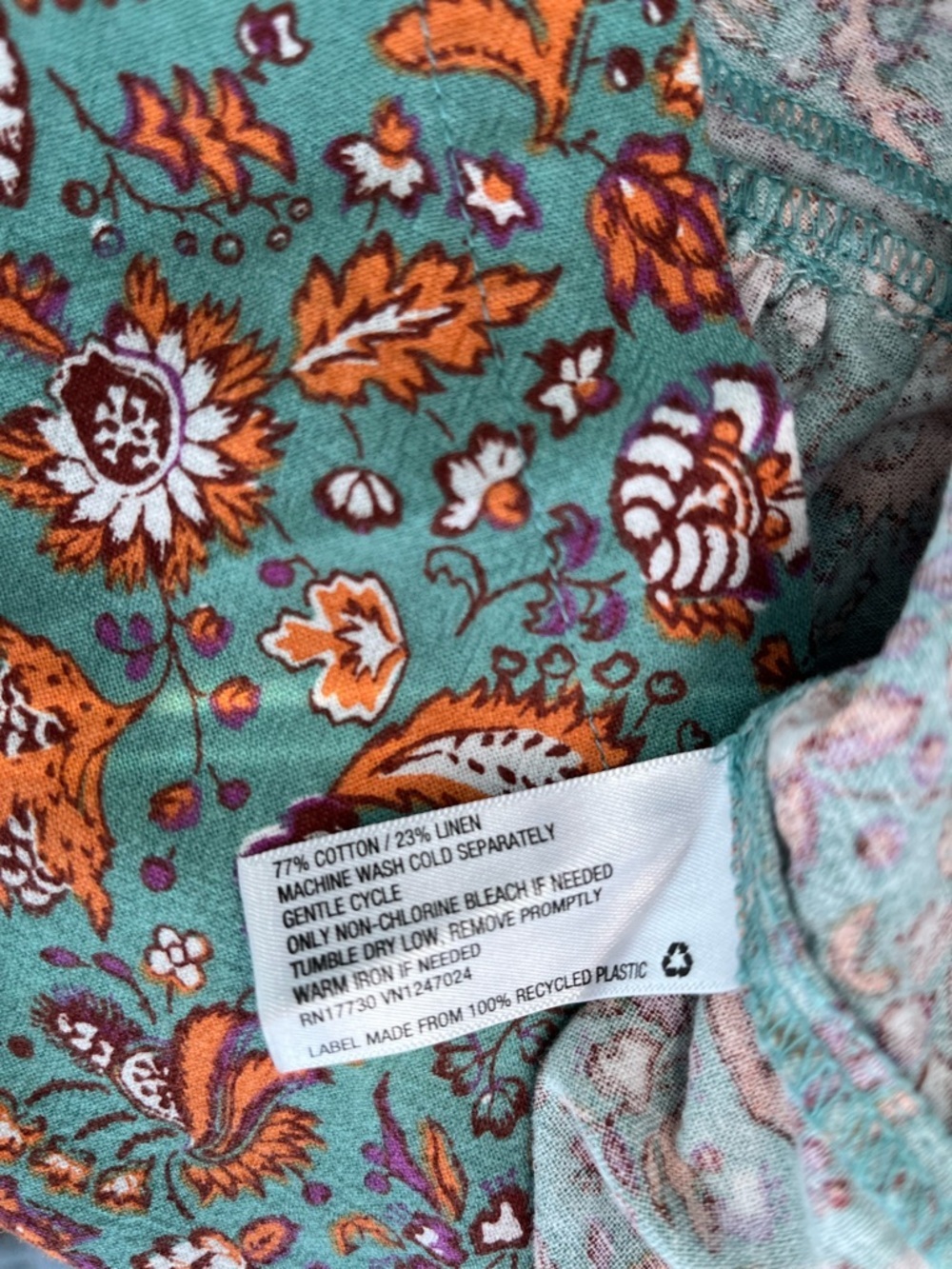 Universal Thread Cotton Linen Floral Peasant Top XS - Picture 7 of 7